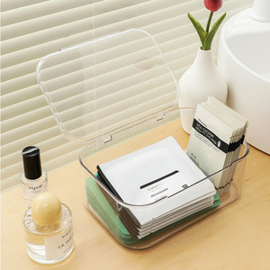 Transparent Acrylic <b>Storage</b> <b>Box</b> With Lid Desktop Organizer For Cosmetics Stationery Snacks Miscellaneous Items <b>Small</b> Size Large - Product Image 1