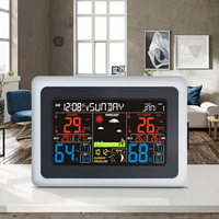 Jam Cuaca Digital Elektronik Termo-Higrometer Barometer Indoor Outdoor Multi-Fungsi Layar Warna Stasiun Cuaca