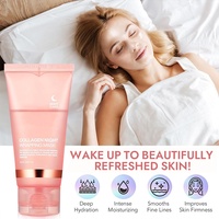 Masque de nuit hydratant et raffermissant au collagène, marque privée, avec pinceau, soin coréen peel-off pour le visage