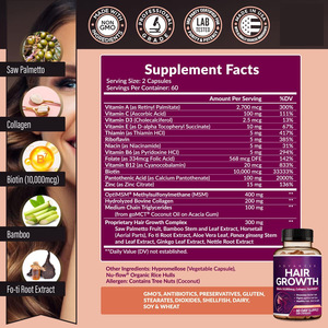 Cápsulas <span class=keywords><strong>de</strong></span> Biotina, Vitaminas para Cabello, Piel y Uñas, Salud y Bienestar, Suplemento Dietético, Energía, Refuerzo Inmunológico, Prebióticos Herbales, Sueño - Product Image 3