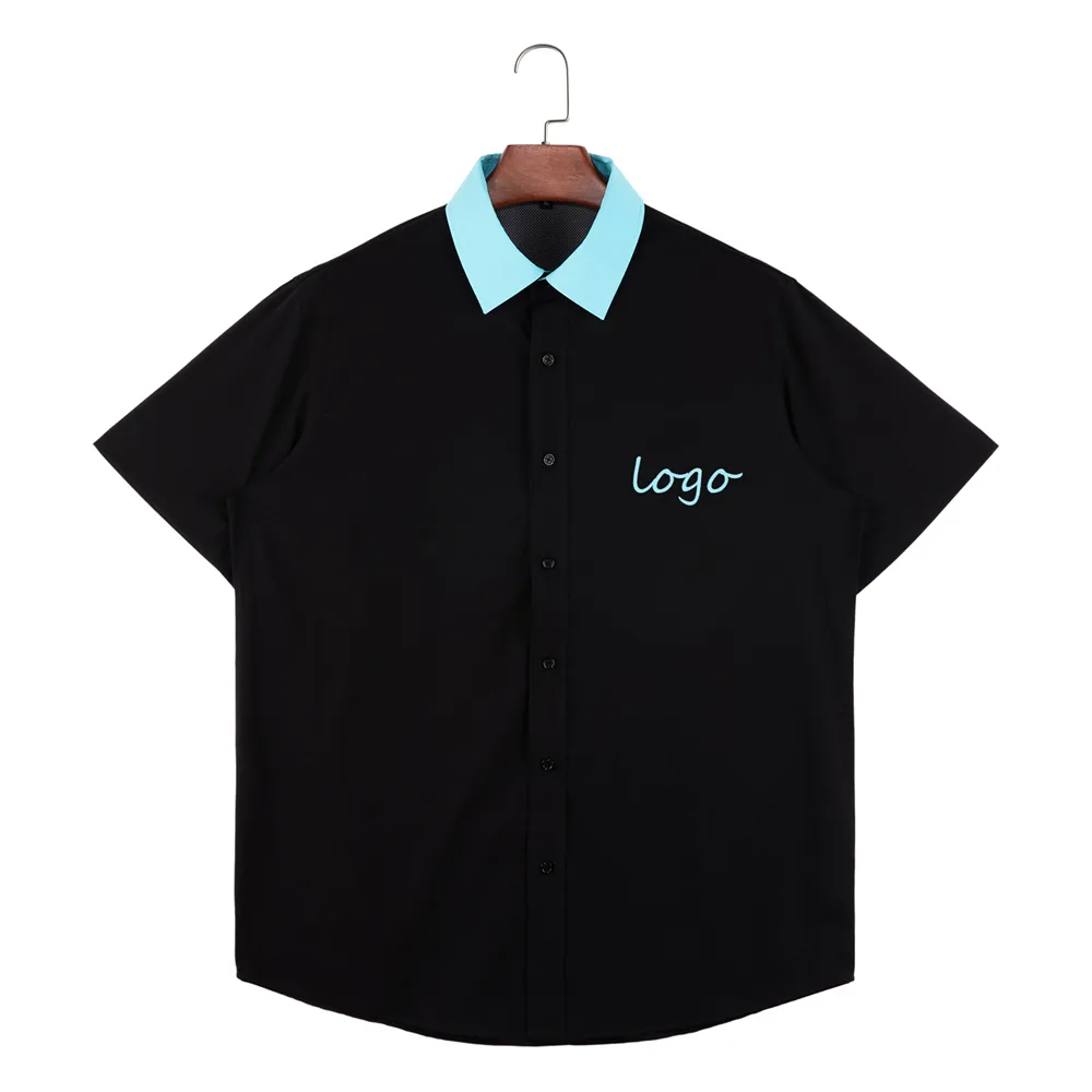 Environmentally friendly soft custom exquisite embroidery mens short sleeve bamboo shirts