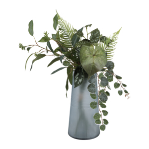 Vaso in vetro con texture conica per soggiorno, vaso decorativo per fiori da comodino, camera da letto, ingresso di casa, tavolo - Product Image 2