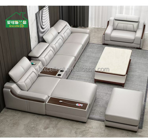 Thiết Kế Hiện Đại Nhà Góc Ghế Sofa Phòng Khách Đặt Đồ Nội Thất L Hình Dạng Cắt Sang Trọng Modular Sofa Da - Product Image 1