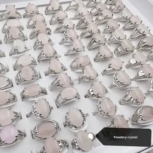 Bagues Colorées - Agate, Cristal, Jaspe (Nat./Synth.) - Grandes Taille, Designs Variés pour Usage Quotidien et Soirées Spéciales - Product Image 3