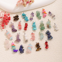 Pendentifs et breloques électroplaqués en acier inoxydable, minimalistes, en forme de cœur, avec pierres de naissance des douze signes du zodiaque et gravier de cristal irrégulier