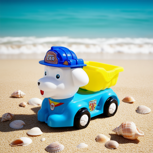 Puppy Dump Truck <b>Plastic</b> Beach Toy Set with Bucket Shovel and Rake <b>Mesh</b> Bag Packaging - Product Image 2