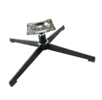 Base de chaise pivotante à 360° en métal noir mat moderne à quatre pieds, pièces de rechange pour chaise de salle à manger