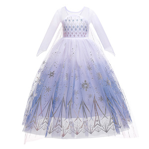 Disfraz Navideño - Vestido <span class=keywords><strong>de</strong></span> Niña con Estampado <span class=keywords><strong>de</strong></span> Copos <span class=keywords><strong>de</strong></span> Nieve <span class=keywords><strong>de</strong></span> <span class=keywords><strong>Frozen</strong></span> <span class=keywords><strong>2</strong></span> - Falda Estilo Princesa - Product Image 2
