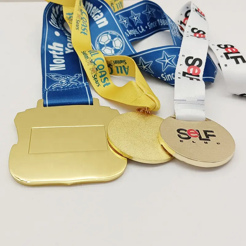 Tùy chỉnh kim loại vàng thể thao bóng đá bóng rổ bóng đá cầu lông thể dục dụng cụ Triathlon huy chương và danh hiệu men huy chương Ribbon Maker