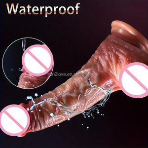 Dildos réalistes en silicone liquide double de 8,46 pouces, peau douce, testicules coulissants, billes d'acier intégrées, étanche IPX7, grand modèle - Product Image 6