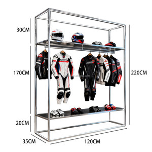 Espositore da Terra in Metallo per Caschi Moto, Accessori Protettivi Sportivi e Tute da <span class=keywords><strong>Corsa</strong></span> - Product Image 2
