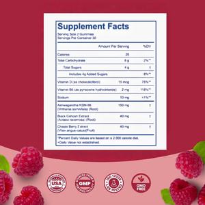 OEM ODM Marque Privée Vitamines pour Femmes en Gélifiés pour le Soulagement de la Ménopause et l'Amélioration de l'Immunité, avec Cohosh noir, Igname sauvage, Trèfle rouge, 60 unités - Product Image 2