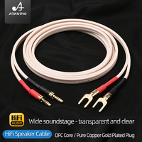 OFC Core Hifi Cable de altavoz Cobre puro Chapado en oro Banana Y Pin Enchufe de altavoz para micrófono Mejora el sistema de sonido de cine en casa