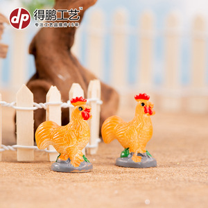 ของตกแต่งเรซิ่นรูปไก่สีส้มขนาดเล็กสำหรับตกแต่งตู้ปลา - Product Image 4