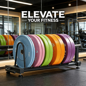 Chariot de rangement mobile VIGFIT pour plaques de poids, robuste et sûr, support pour disques et plaques de bumper pour l'entraînement musculaire - Vente en gros usine - Product Image 3