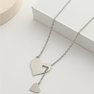 CAIOOCHE Collana con Cuore Traforato in Acciaio Inox, Catena per Clavicola Personalizzabile, <span class=keywords><strong>Gioielli</strong></span> alla Moda per Donna, Regalo per la Festa della Mamma - Product Image 4