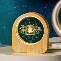 Cubo de cristal K9 en blanco al por mayor, sistema de galaxias solares de Luna 2d, modelo de pisapapeles, Cubo de cristal grabado con láser, Luz