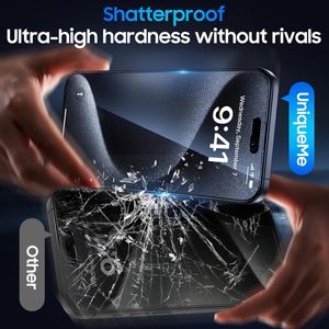 9H Bảo Hiểm Đầy Đủ Dễ Dàng Cài Đặt Màu Xanh Mát Mẻ Sự Riêng Tư Chống Nhìn Trộm Tempered Glass Bảo Vệ Màn Hình Cho iPhone 15 16 Pro Max Cộng Với - Product Image 3