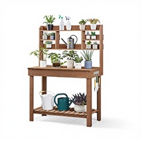 Brun Horticulture Germination Table Présentoir Étagère De Rangement Cintre Réfléchi Évier En Plein Air Jardin Travail Pots De Fleurs Jardinières