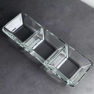 Bol de connexion en verre transparent, salade, plateau à fruits, bol à compartiments pour assaisonnements - Product Image 5