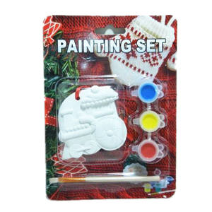 Enfant BRICOLAGE peinture de noël ornement DIY en céramique peinture de noël train - Product Image 1