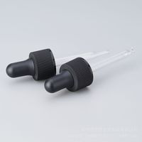 Pipette compte-gouttes en plastique 20 mm avec bouchon compte-gouttes noir en plastique et embout en caoutchouc de silicone