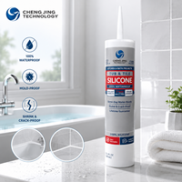 Qking Mastic silicone neutre transparent non acétique pour verre automobile, adhésif monocomposant translucide pour la construction