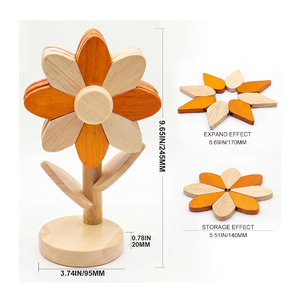 Sunflower Wooden <strong>Trivets</strong> for Hot Dishes Set of 5 Beech Wood Heat Resistant <strong>Trivet</strong> Mats Hot Pots Pans Bowls Teapots Tree <strong>Stand</strong> - Product Image 2