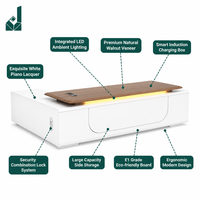 Bureau de direction moderne en forme de L avec armoire latérale, éclairage LED ambiant et verrouillage par mot de passe, poste de travail exécutif en MFC E0