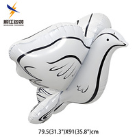 Ballon de Film en aluminium de colombe blanche pure Arrangement de mariage européen écologique accessoires de décoration de mariage de colombe de paix