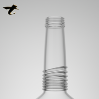 Bouteille à liqueur en verre super flint de haute qualité 700 ml, impression personnalisée pour Tequila, Vodka, Whisky, spiritueux, bouchon en liège, fond épais, vide