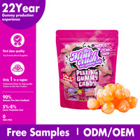 Vente en gros de bonbons gommeux pelables en forme de pêche, bonbons à peler uniques certifiés Halal dans un sac d'emballage