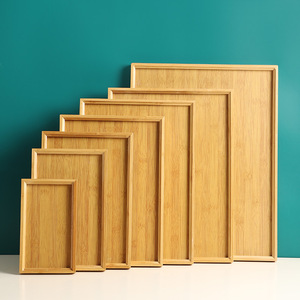 Bandeja rectangular de madera de bambú para servir té y comida, uso en hoteles y catering. - Product Image 5
