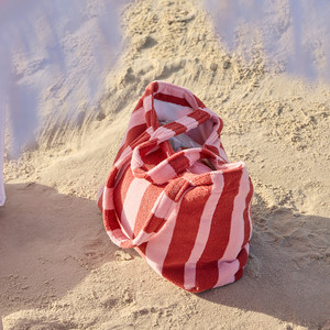 Sac à main en tissu éponge rayé personnalisé pour femmes, grande capacité, en coton, sac de shopping avec logo brodé - Product Image 2