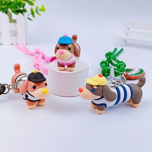 Creative Dachshund Doll <b>Keychain</b> 3D Cartoon Puppy Couple Bag New Pendant - Product Image 6