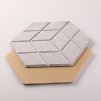 Panneaux acoustiques insonorisants hexagonaux auto-adhésifs à rainures 3D en feutre PET de 30 cm au design moderne pour bureau, maison et studio