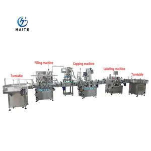 Factory Price Fully Automatic Rotary Vial Bottle Filler Labeler Machine Cap Tightener Production Line