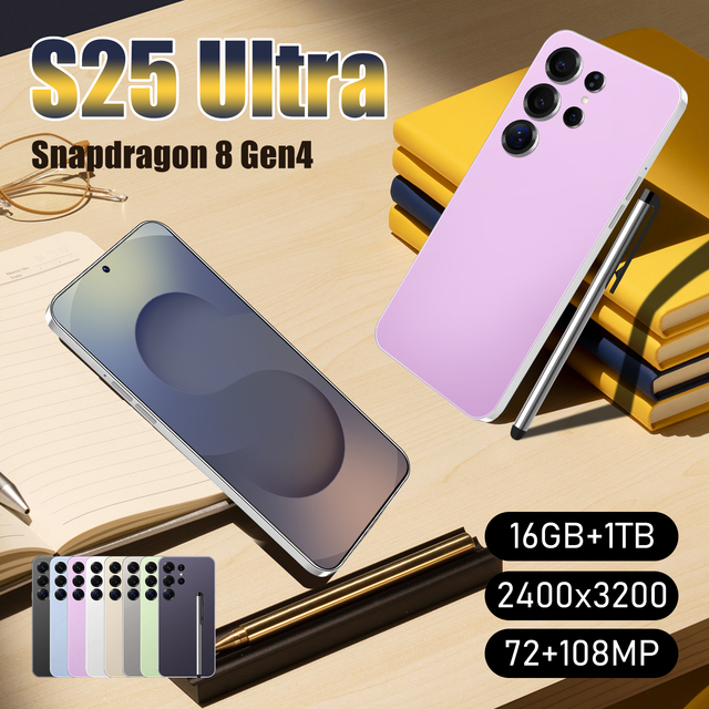 2025 High Quality NFC Android 15 S25 Ultra 5G Smartphone 16GB+1T Global Version with 4K Screen Resolution