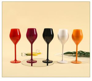 Verres à vin et à champagne en plastique réutilisables avec logo personnalisé imprimé, couleurs assorties, pour les fêtes à domicile - Product Image 3