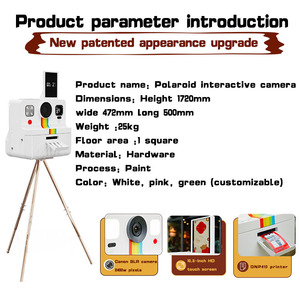 Cho <span class=keywords><strong>Polaroid</strong></span> xách tay kỹ thuật số 10.5inch màn hình cảm ứng Selfie LED DSLR Photo Booth với máy ảnh và vỏ máy in với trường hợp chuyến bay - Product Image 5