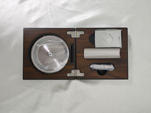 Luxury High Quality Walnut <strong>Folding</strong> Wooden Cigar <strong>Ashtray</strong> With Cutter - Product Image 4
