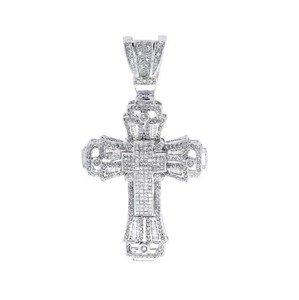 Colgantes de Cruz Personalizados, Dijes de Plata 925 Personalizados, Colgante Hip Hop, Estilo Urbano, Diamante, Corte Brillante - Product Image 1
