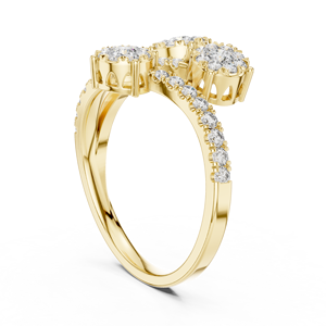 Bague élégante en or et diamants pour femme, bijou classique brillant, parfait pour mariage, fiançailles et cadeau - Product Image 1