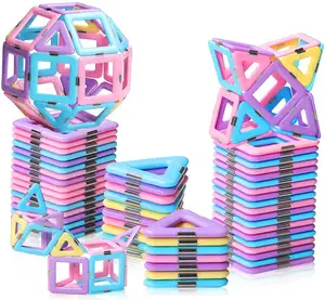блоки для девочки 1 года Suppliers-Магнитная плитка, игрушки для мальчиков и девочек 3 4 5 6 7 8 + лет, обновленный Магнитный конструктор замок макарон, набор конструкторов для малышей
