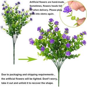 Fleurs de lotus d'eucalyptus et arbustes de verdure résistants aux UV décoration de jardin intérieur/extérieur pour les fêtes - Product Image 5