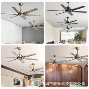 <b>Ceiling</b> <b>Fan</b> With High Airflow Quiet Operation Ac Motor For Living Room And Study Without Light Minimalist Industrial Style - Product Image 5