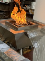 Brasero de piscine haut de gamme en acier inoxydable personnalisé avec allumage à distance à gaz