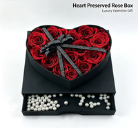 Coffret cadeau de luxe durable, roses réelles conservées dans une boîte cadeau, cadeau pour la Saint-Valentin