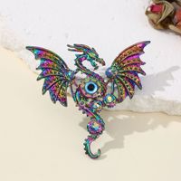 Broche dragon en émail vintage Broche strass ptérosaure Dragon volant Broche personnalisée Ailes de dragon Badge pour hommes femmes Bijoux