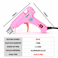 Pistolet à colle chaude mini 20W-100W, température réglable, sans batterie rechargeable, pour bâtons de colle de 2,5 mm, bricolage, artisanat, réparations domestiques